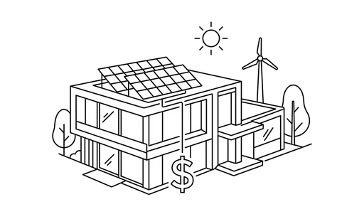Solar home with savings illustration